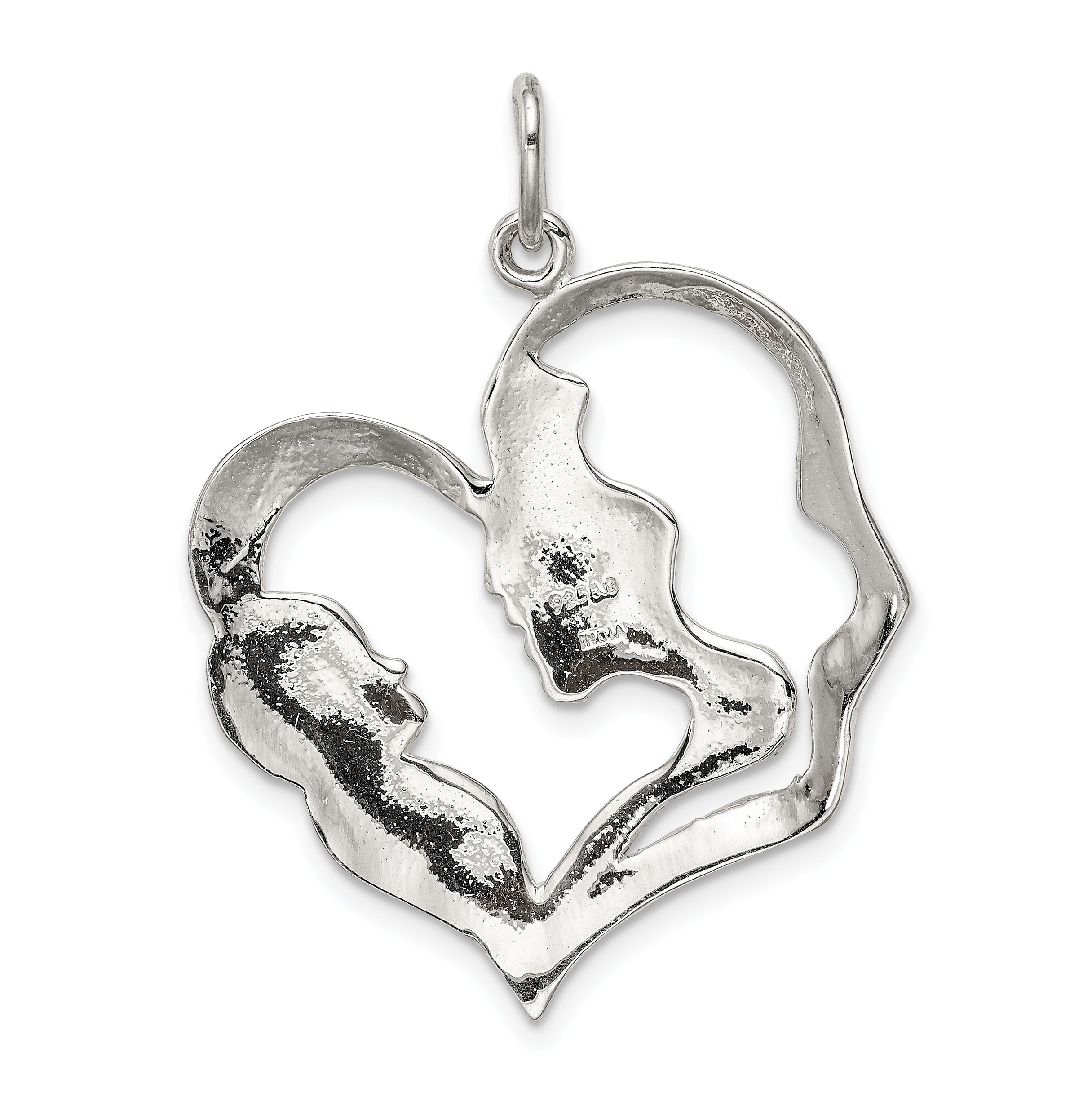 Sterling Silver 925 Mother & Baby Pendant with Polished Anti-Tarnish Finish