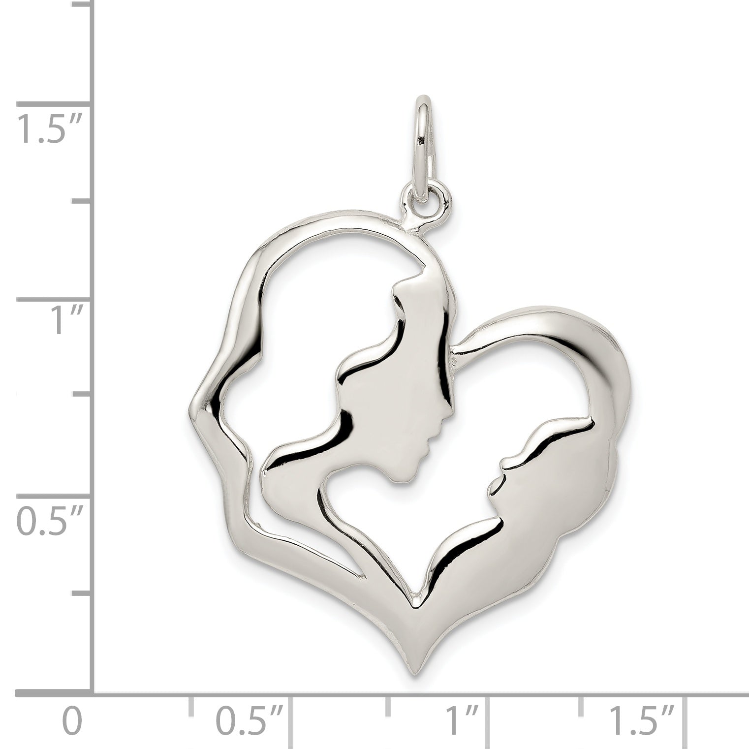 Sterling Silver 925 Mother & Baby Pendant with Polished Anti-Tarnish Finish