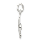 Sterling Silver 925 Treble Clef Charm with Polished Solid Design
