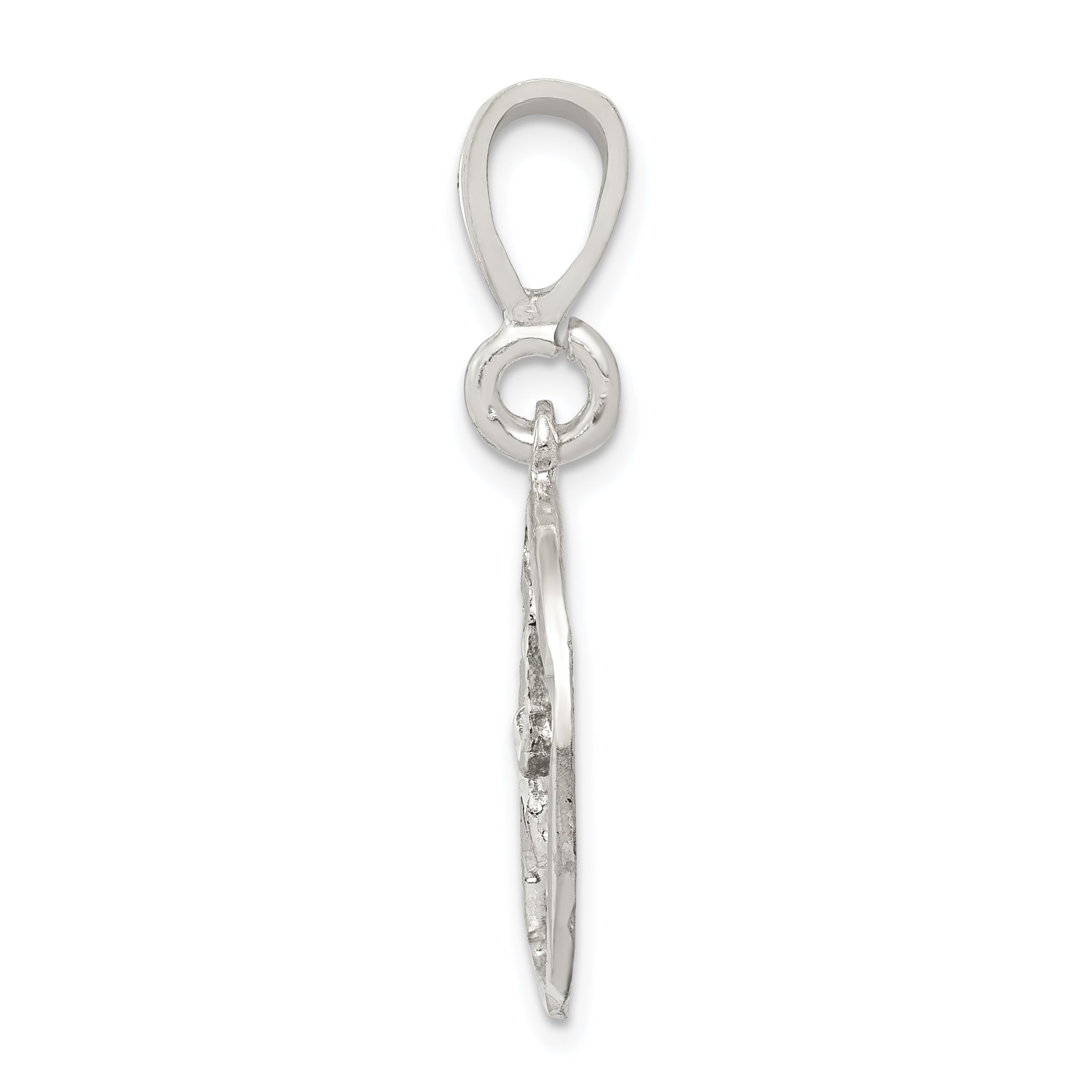 Sterling Silver 925 Music Staff Charm with Polished Finish