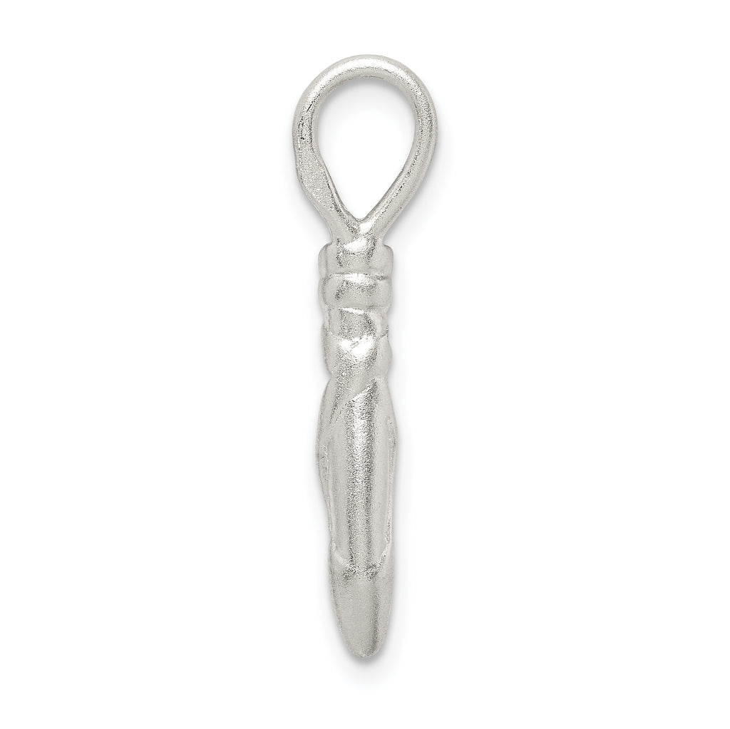 Sophia Jewelers 925 Sterling Silver Ballet Slipper Charm, Polished 3D Design