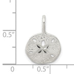Sterling Silver 925 Sand Dollar Charm with Polished Anti-Tarnish Finish