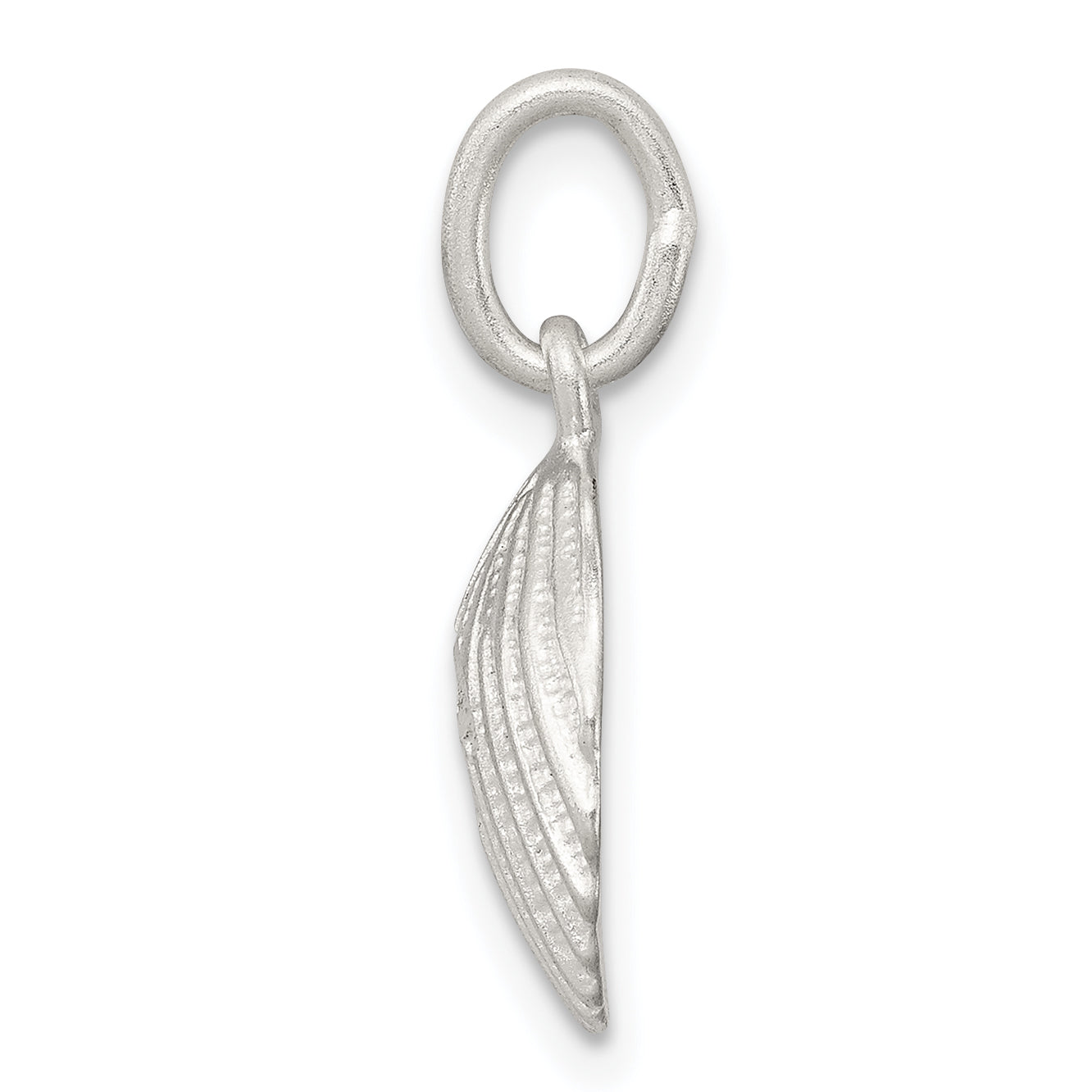 Sophia Jewelers 925 Sterling Silver Polished Shell Charm with Diamond Cut Detailing Secondary image