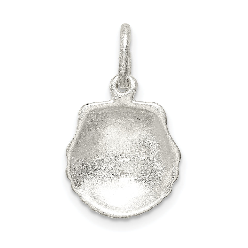 Sophia Jewelers 925 Sterling Silver Polished Shell Charm with Diamond Cut Detailing