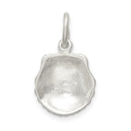 Sophia Jewelers 925 Sterling Silver Polished Shell Charm with Diamond Cut Detailing