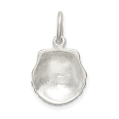Sophia Jewelers 925 Sterling Silver Polished Shell Charm with Diamond Cut Detailing