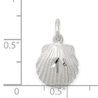 Sophia Jewelers 925 Sterling Silver Polished Shell Charm with Diamond Cut Detailing