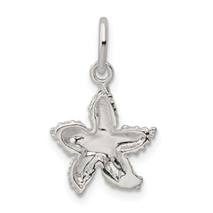 Sterling Silver 925 Starfish Charm with Polished Anti-Tarnish Finish