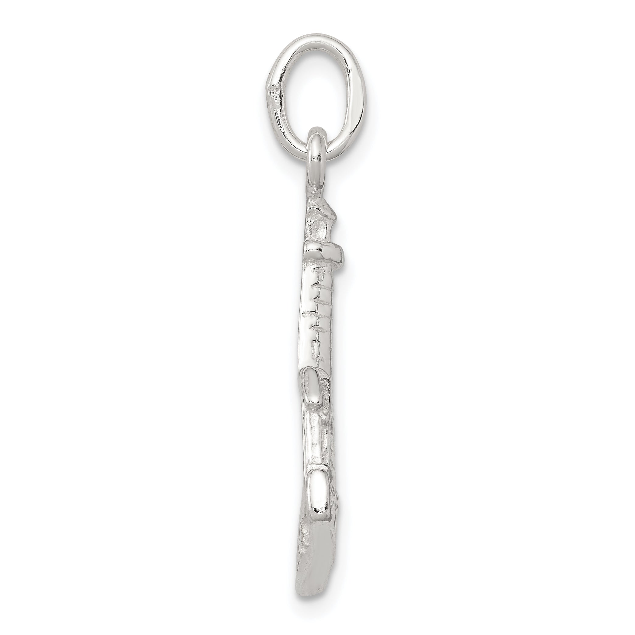925 Sterling Silver Polished Lighthouse Charm with Anti-Tarnish Finish Secondary image