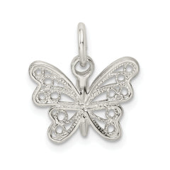 Sterling Silver 925 Butterfly Charm with Solid Cast Design
