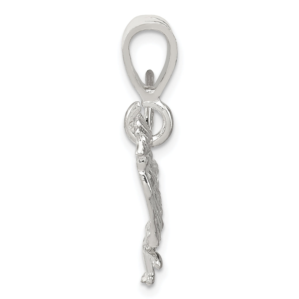Sterling Silver 925 Rooster Charm with Polished Solid Design