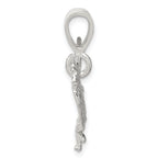 Sterling Silver 925 Rooster Charm with Polished Solid Design