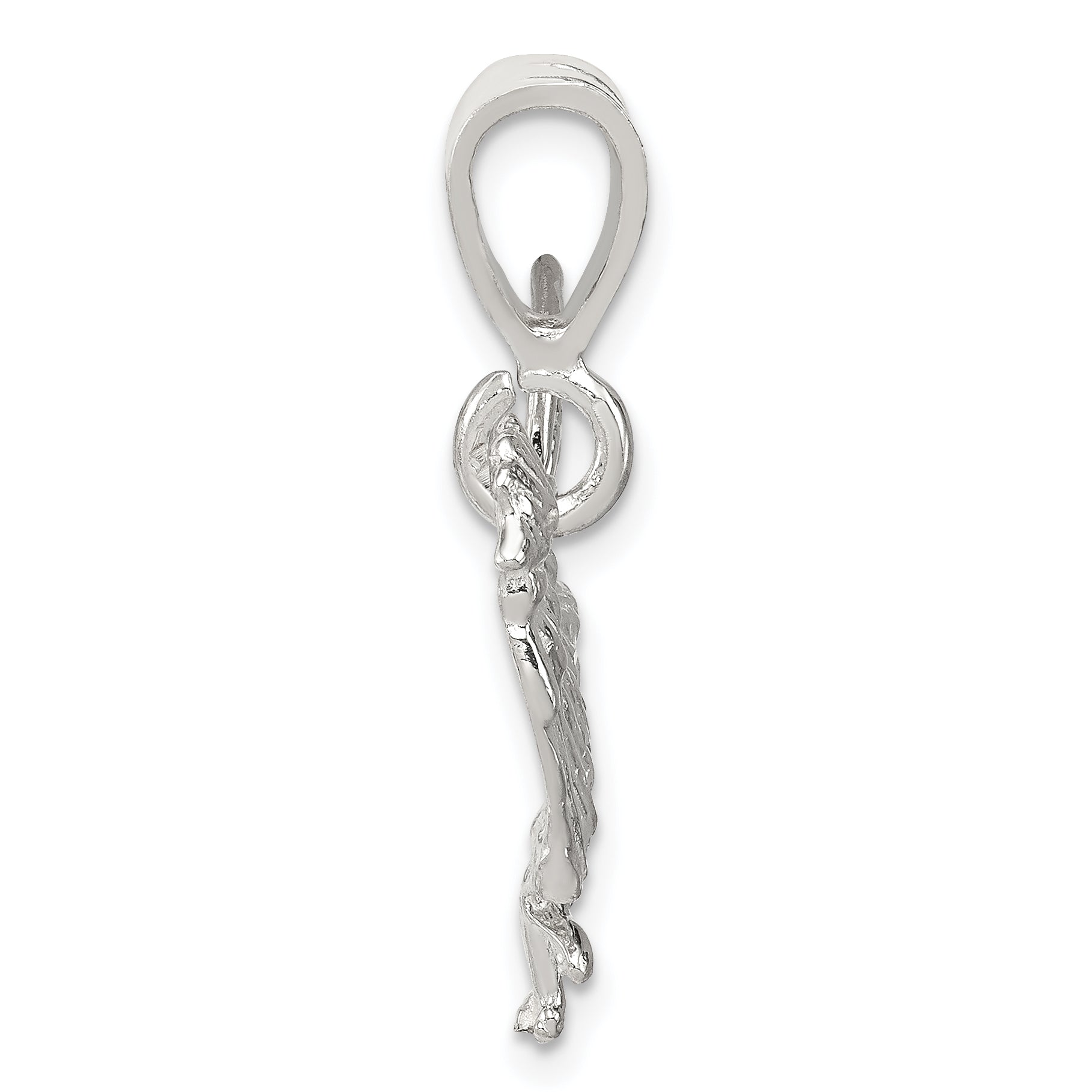 Sterling Silver 925 Rooster Charm with Polished Solid Design