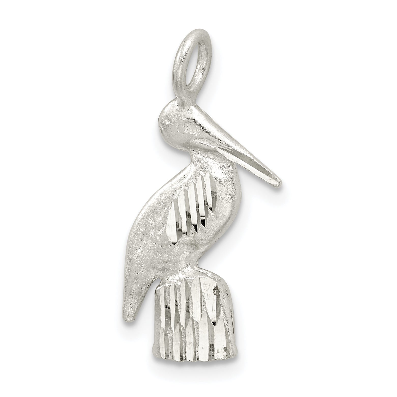 Sterling Silver 925 Pelican Charm with Anti-Tarnish Solid Cast Design