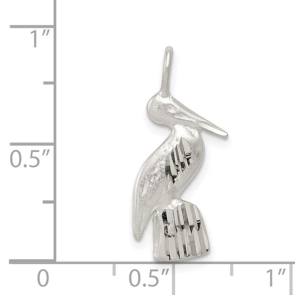 Sterling Silver 925 Pelican Charm with Anti-Tarnish Solid Cast Design