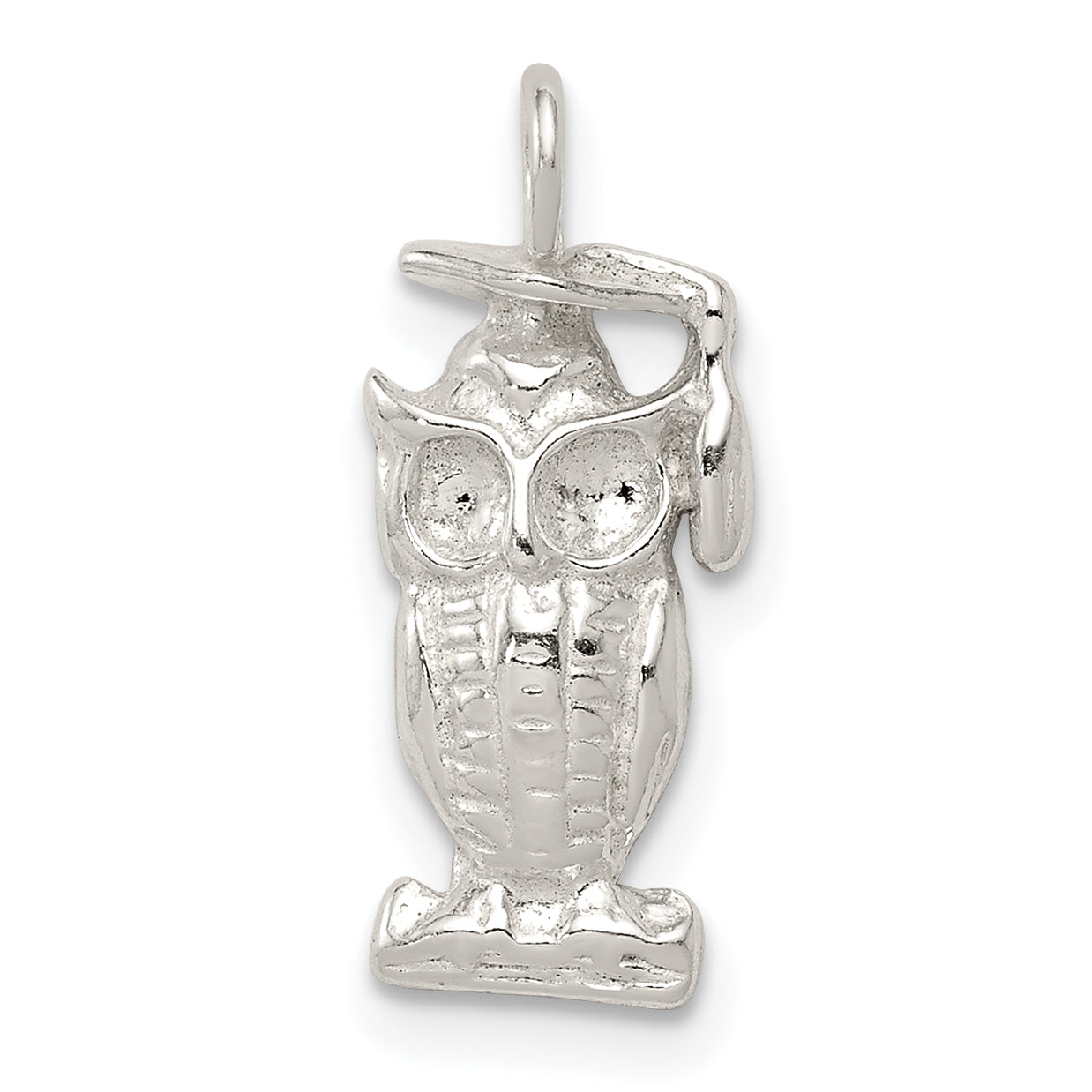 Sterling Silver Graduation Owl Charm Main image