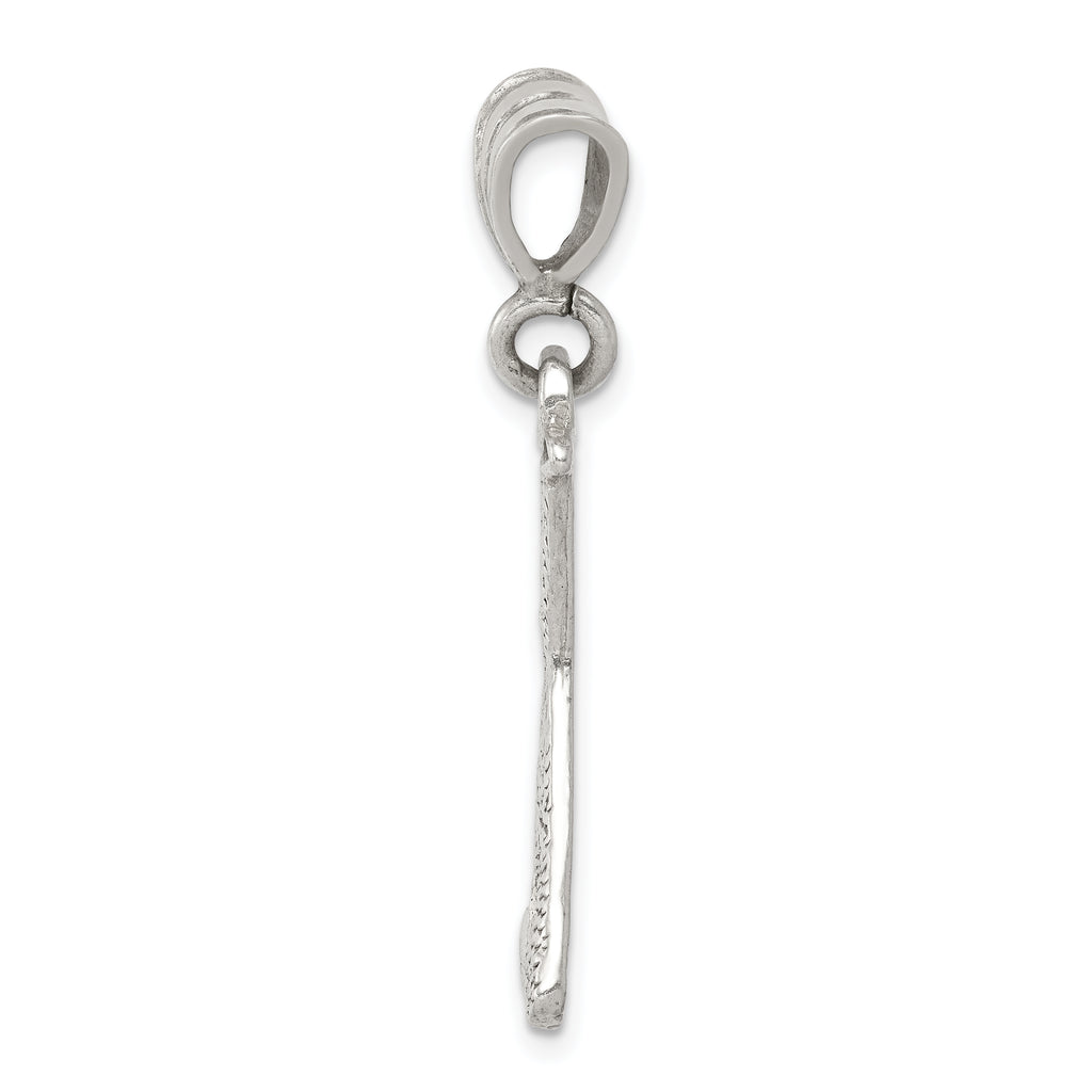Sterling Silver 925 Baseball Charm with Two Bats & Ball Polished