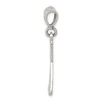 Sterling Silver 925 Baseball Charm with Two Bats & Ball Polished