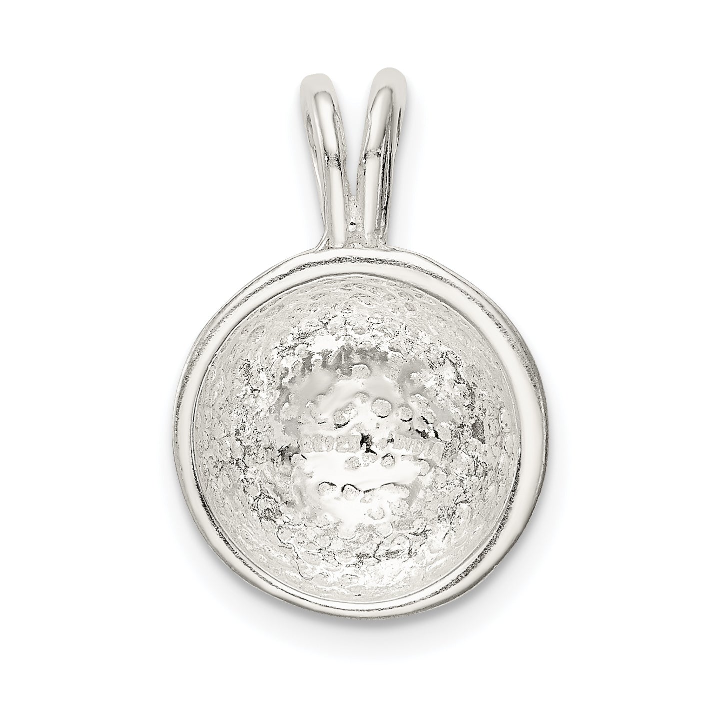 Sterling Silver 925 Baseball Charm with Polished Finish and Anti-Tarnish Coating