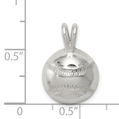 Sterling Silver 925 Baseball Charm with Polished Finish and Anti-Tarnish Coating