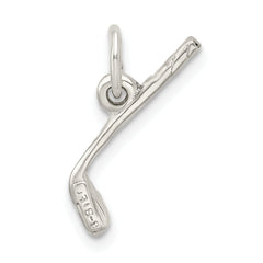 Sterling Silver 925 Golf Club & Ball Charm with Polished Finish Solid Design
