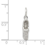 Sterling Silver 925 Sports Shoe Charm with Polished 3D Design