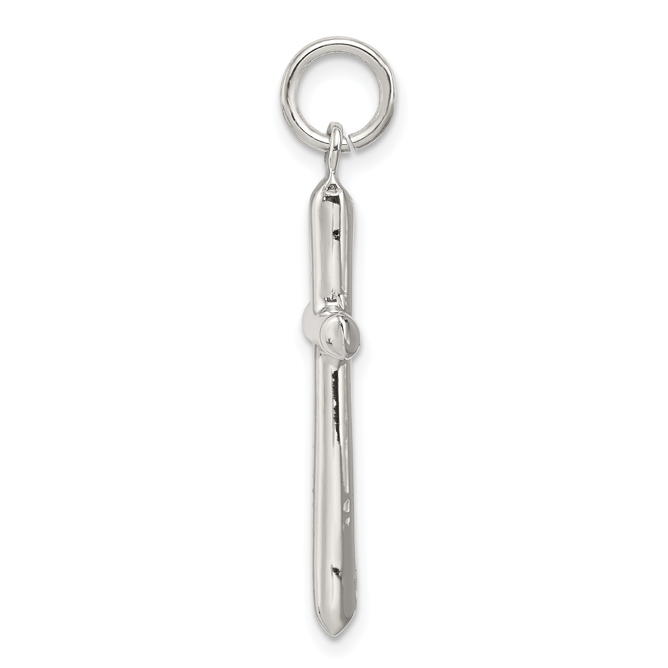 Sterling Silver 925 Cross Charm with Polished Finish Elegant Design