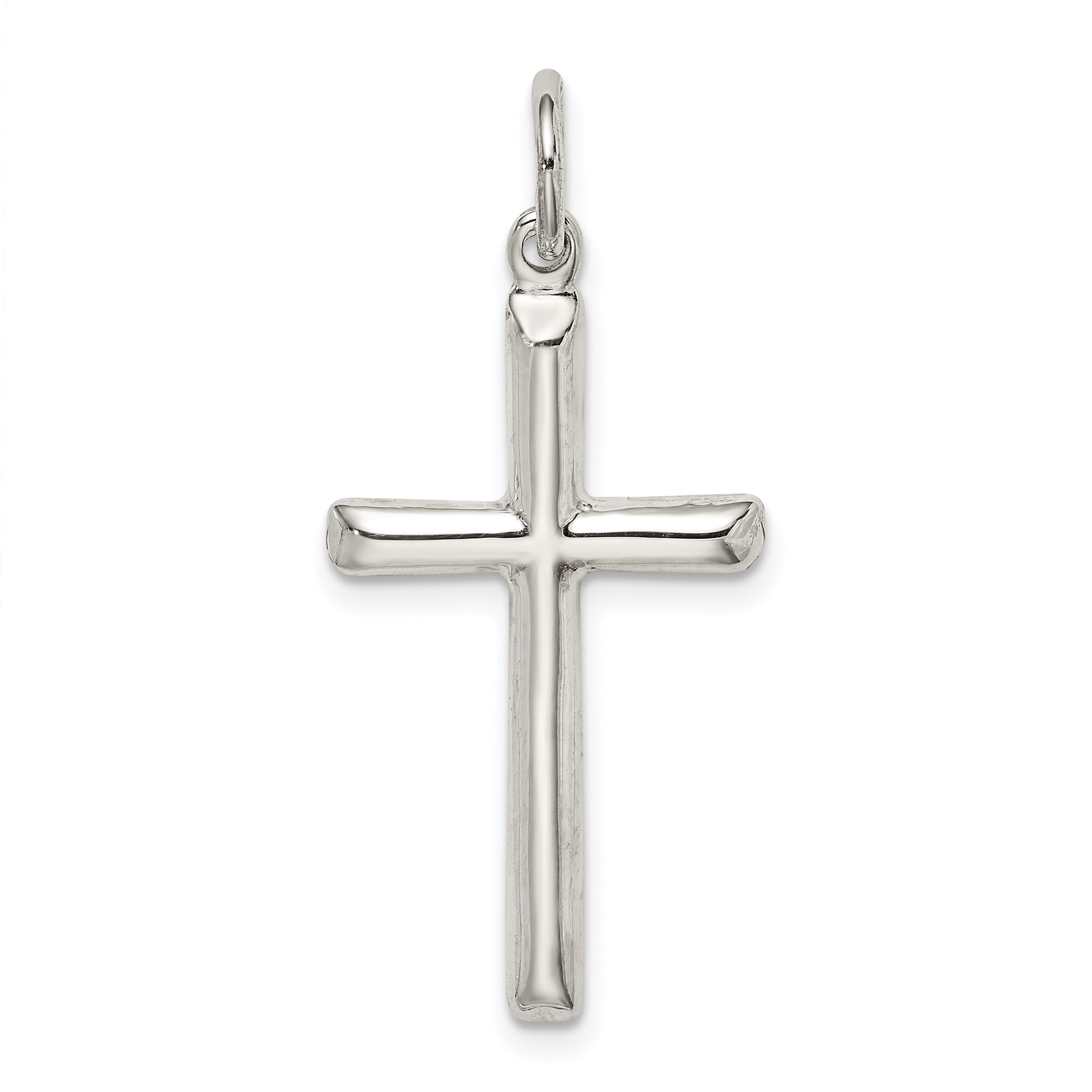 Sterling Silver 925 Cross Charm with Polished Finish Elegant Design