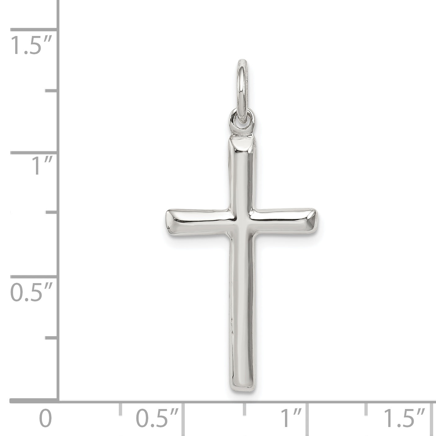 Sterling Silver 925 Cross Charm with Polished Finish Elegant Design
