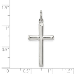 Sterling Silver 925 Cross Charm with Polished Finish Elegant Design