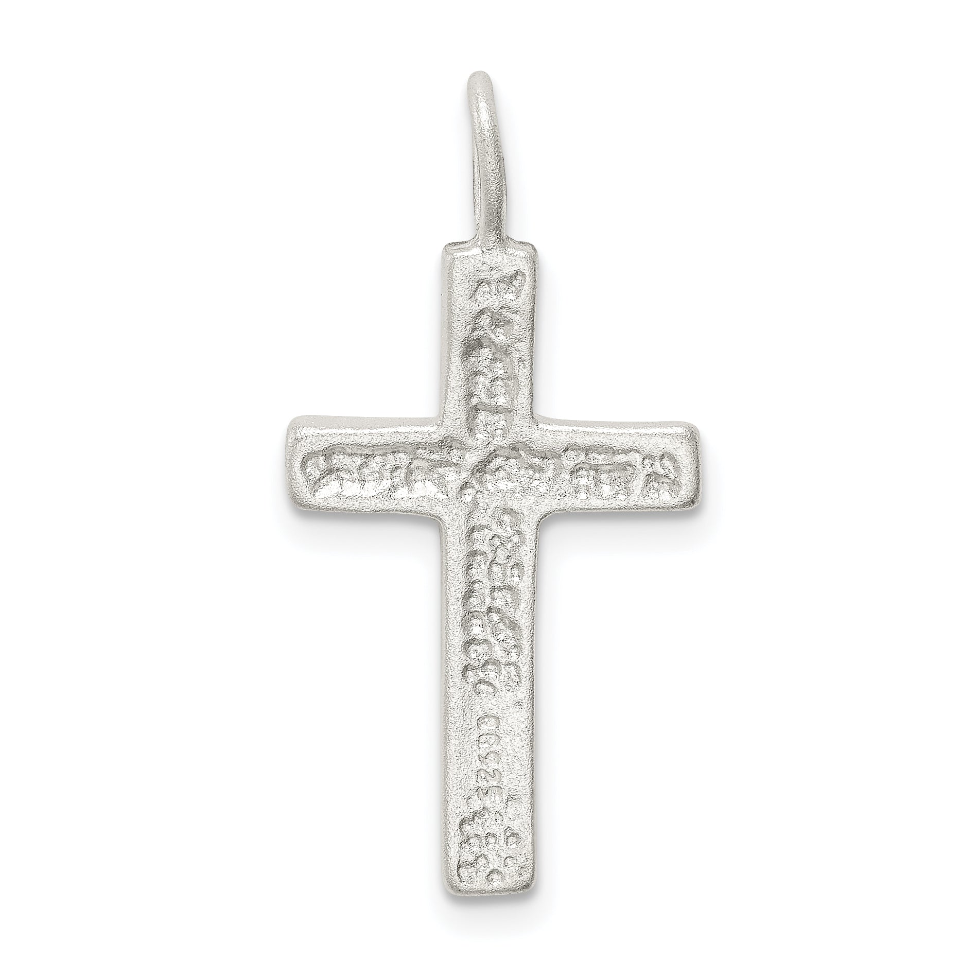 Sterling Silver 925 Diamond-Cut Cross Pendant with Polished Anti-Tarnish Finish