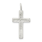 Sterling Silver 925 Diamond-Cut Cross Pendant with Polished Anti-Tarnish Finish