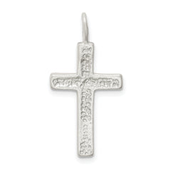 Sterling Silver 925 Diamond-Cut Cross Pendant with Polished Anti-Tarnish Finish