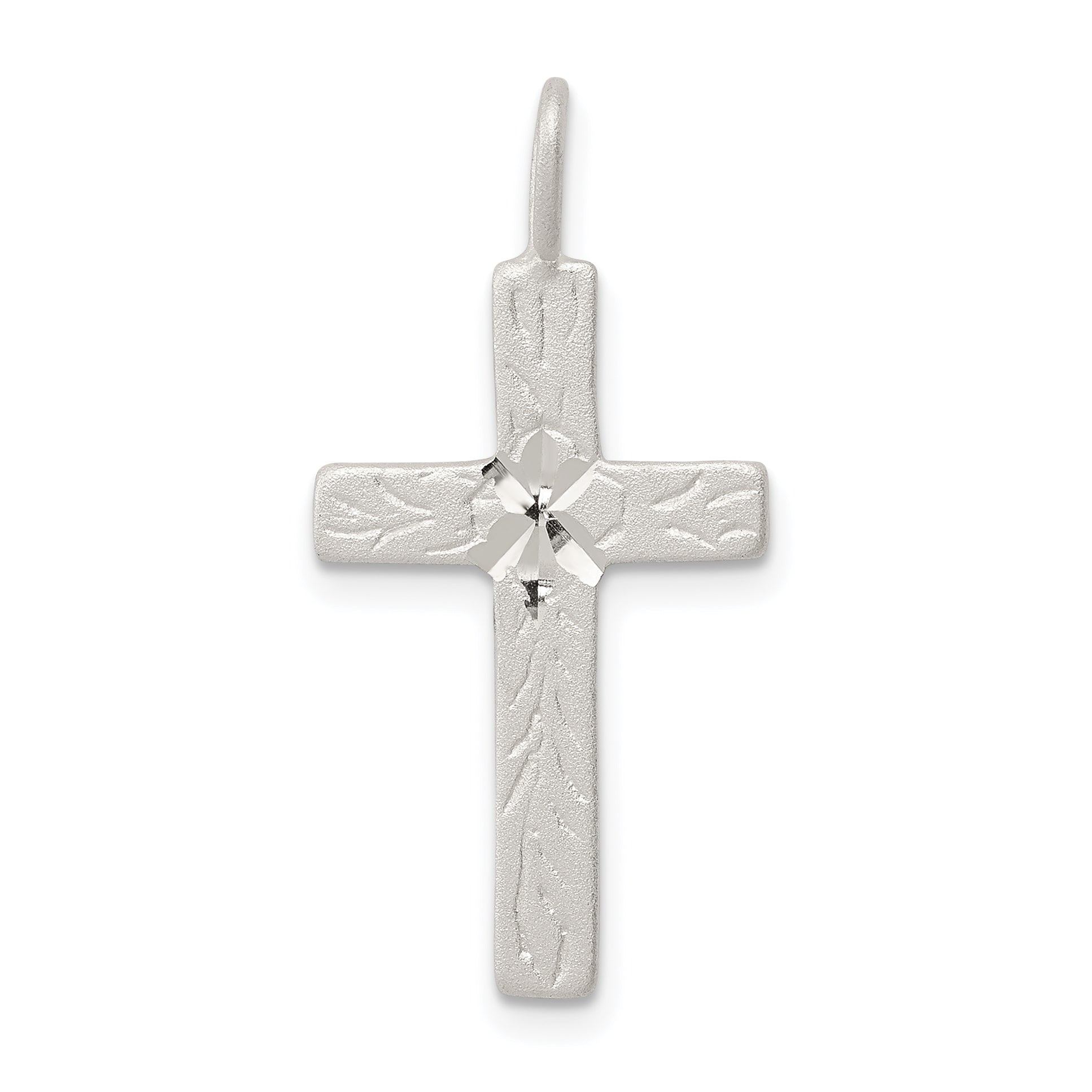 Sterling Silver Diamond-cut Cross Pendant Main image