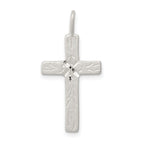 Sterling Silver Diamond-cut Cross Pendant