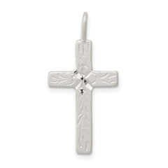 Sterling Silver Diamond-cut Cross Pendant