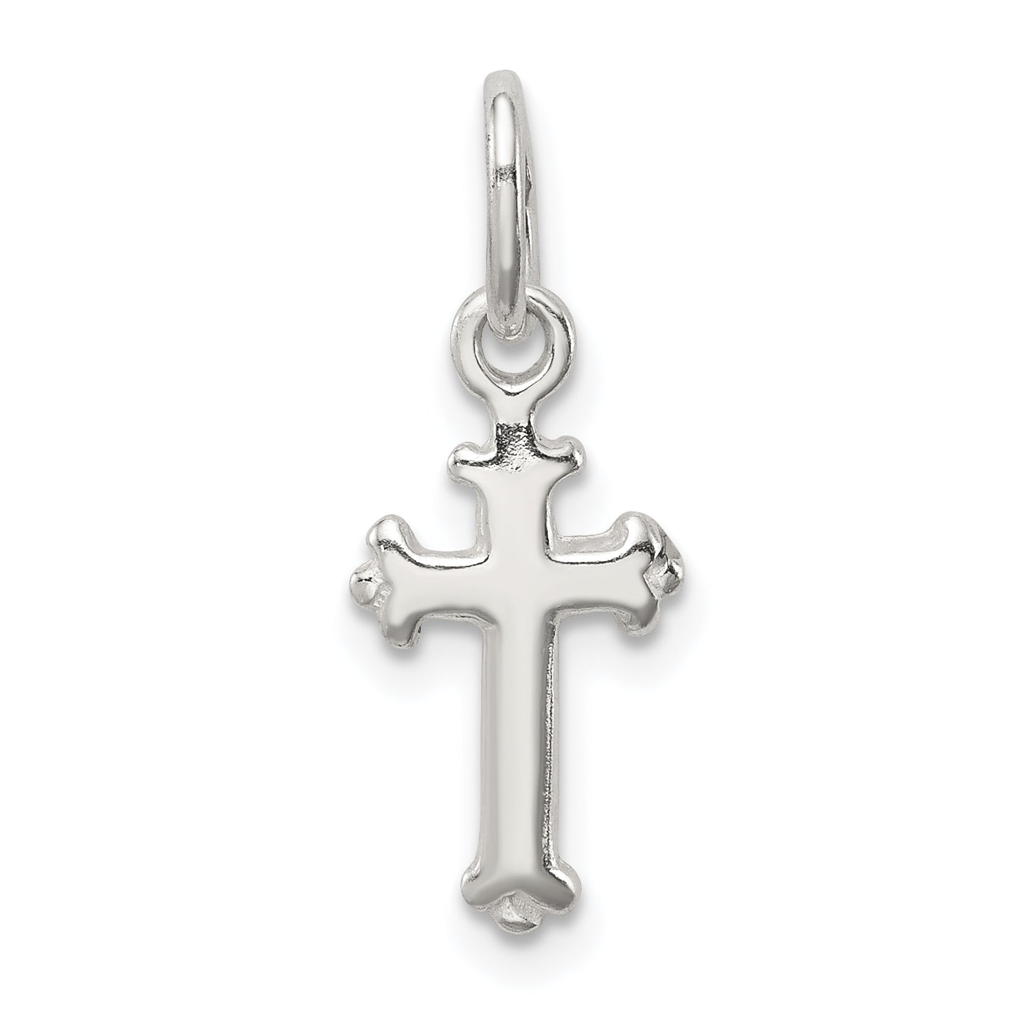 Sterling Silver Fleur De Lis Cross Charm Main image