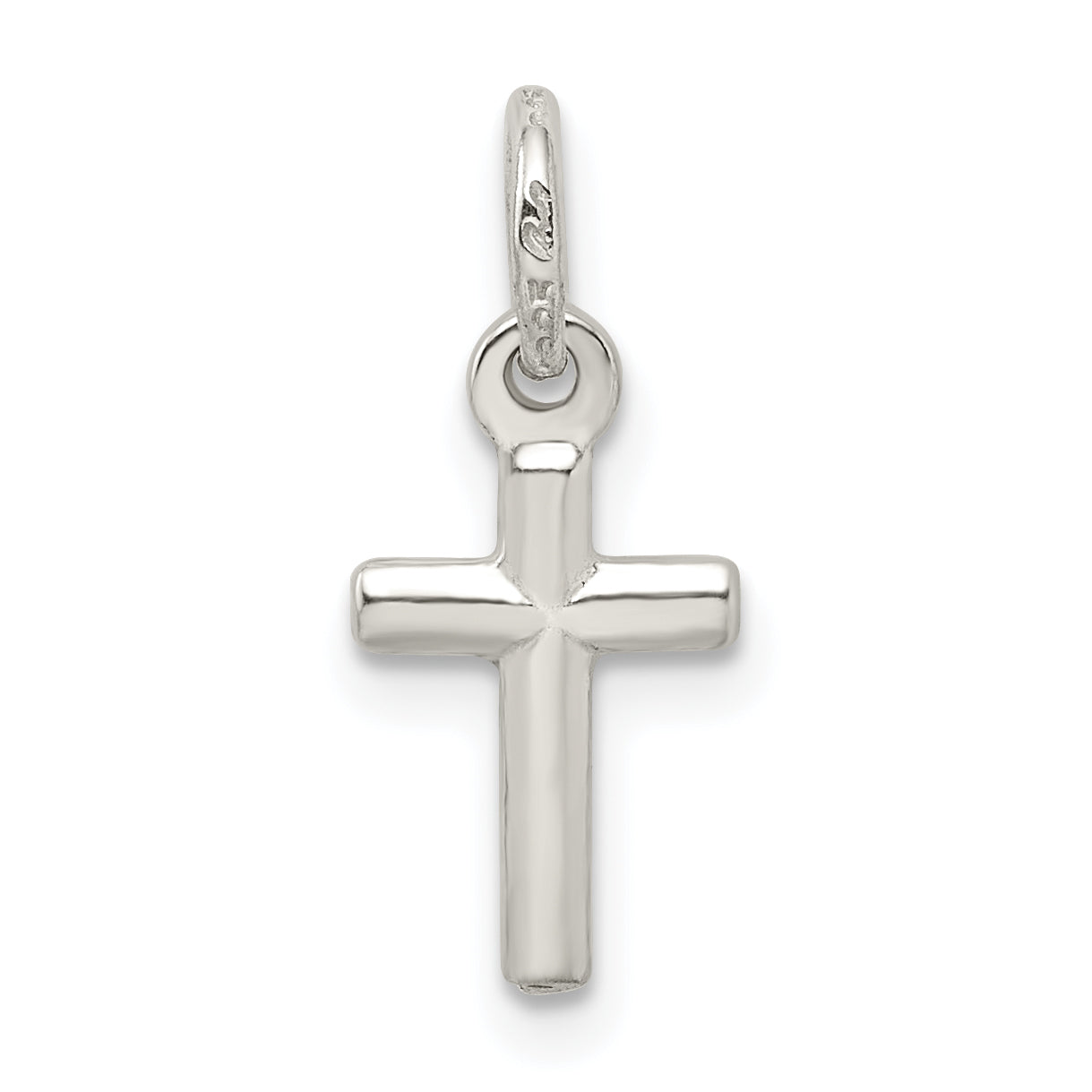 925 Sterling Silver Polished Cross Charm for Children  Elegant and Solid