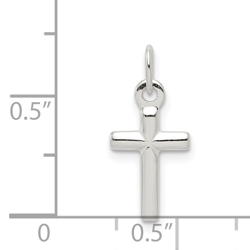 925 Sterling Silver Polished Cross Charm for Children  Elegant and Solid