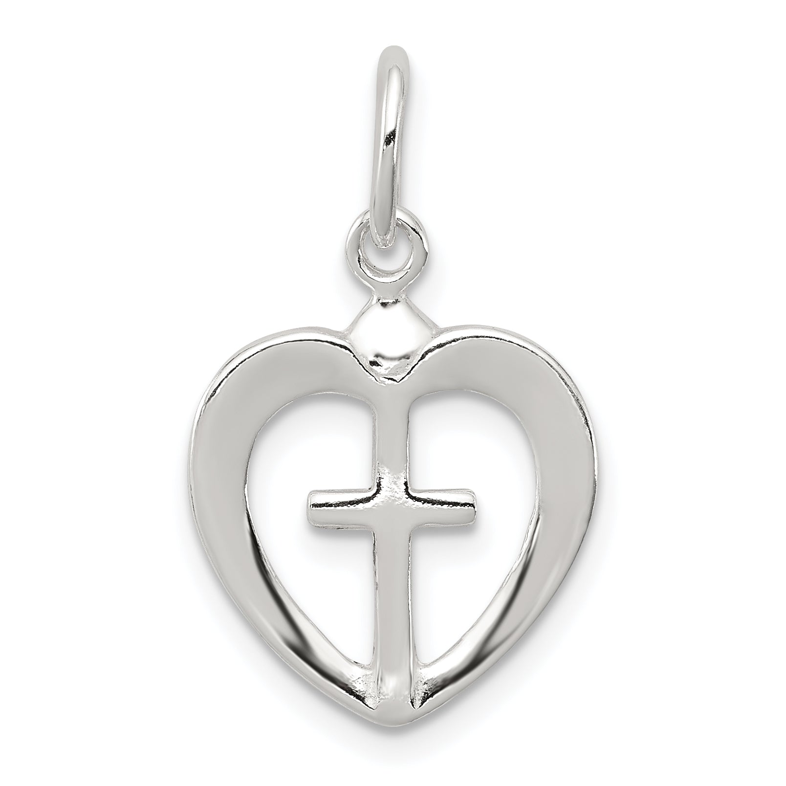 Sterling Silver Cross Heart Charm Main image