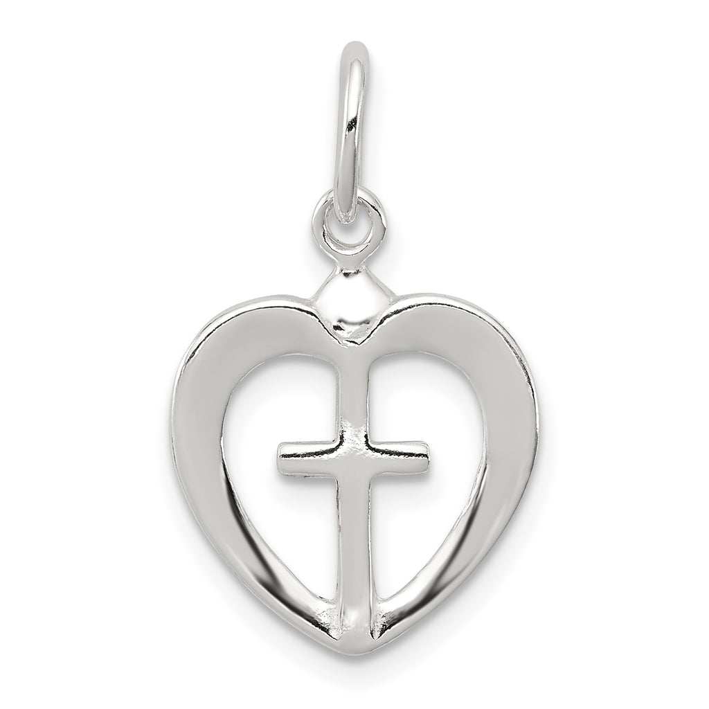 Sterling Silver Cross Heart Charm