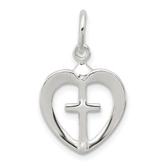 Sterling Silver Cross Heart Charm