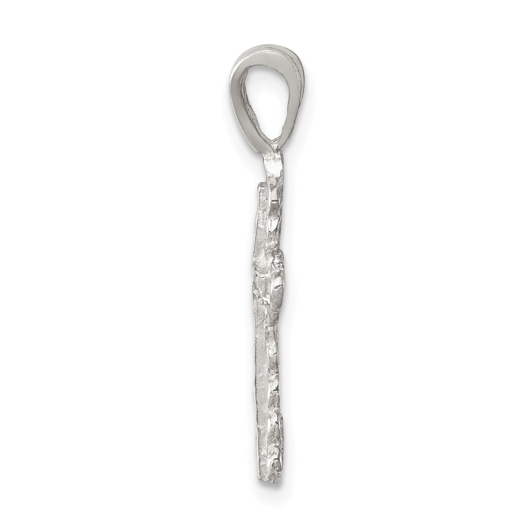 925 Sterling Silver Budded Cross Pendant with Polished Finish  ChildrenÃÂ¢Ã¢âÂ¬Ã¢âÂ¢s Solid Design Secondary image