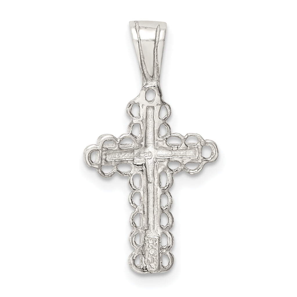925 Sterling Silver Budded Cross Pendant with Polished Finish  ChildrenÃÂ¢Ã¢âÂ¬Ã¢âÂ¢s Solid Design
