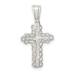 925 Sterling Silver Budded Cross Pendant with Polished Finish  ChildrenÃÂ¢Ã¢âÂ¬Ã¢âÂ¢s Solid Design