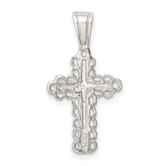 925 Sterling Silver Budded Cross Pendant with Polished Finish  ChildrenÃÂ¢Ã¢âÂ¬Ã¢âÂ¢s Solid Design