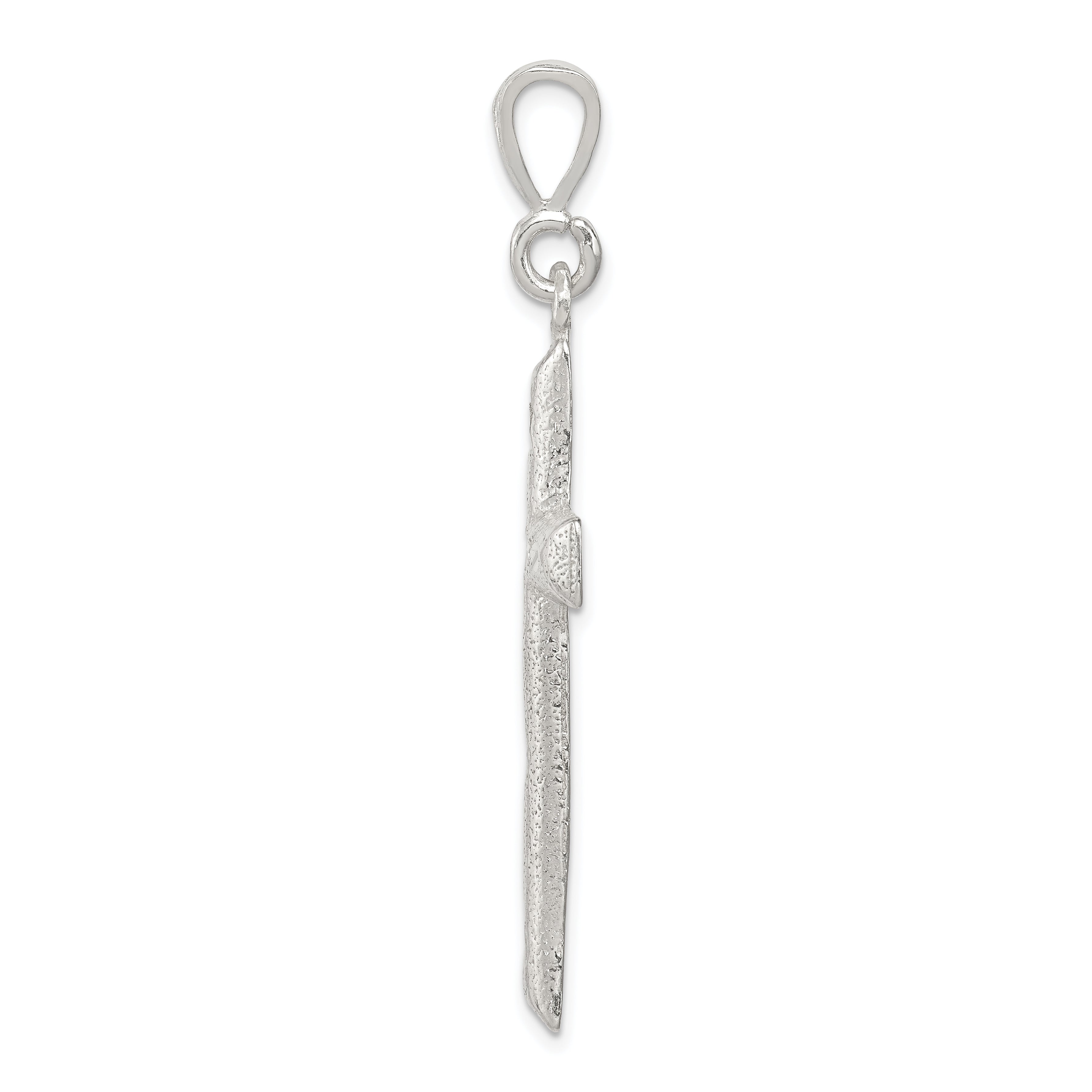 Sterling Silver 925 Latin Cross Pendant with Polished Finish, Solid Cast Design