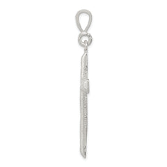 Sterling Silver 925 Latin Cross Pendant with Polished Finish, Solid Cast Design