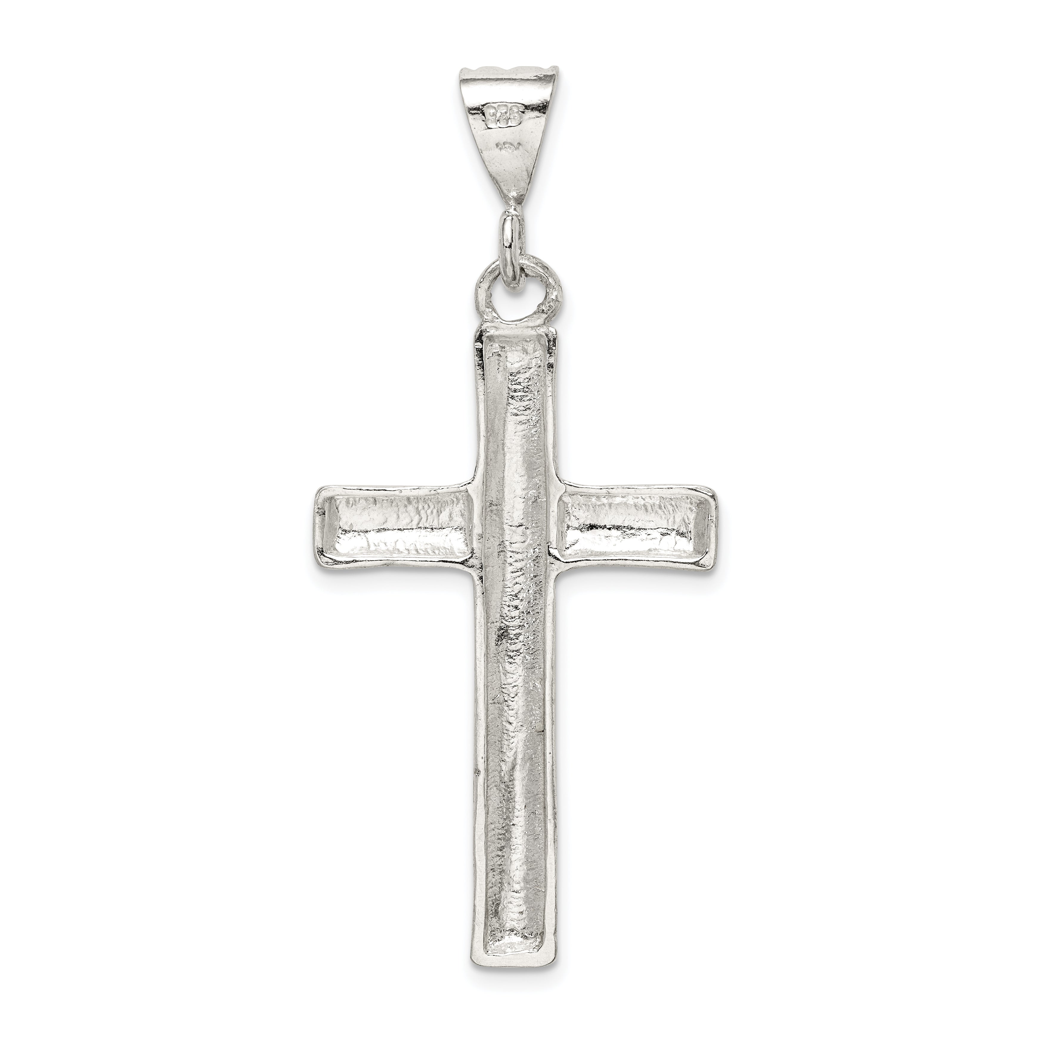 Sterling Silver 925 Latin Cross Pendant with Polished Finish, Solid Cast Design