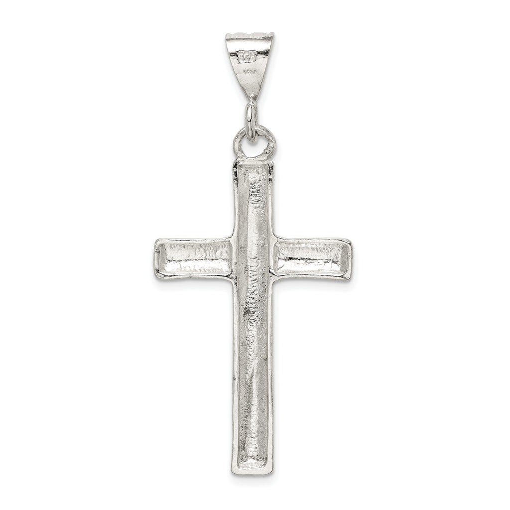 Sterling Silver 925 Latin Cross Pendant with Polished Finish, Solid Cast Design